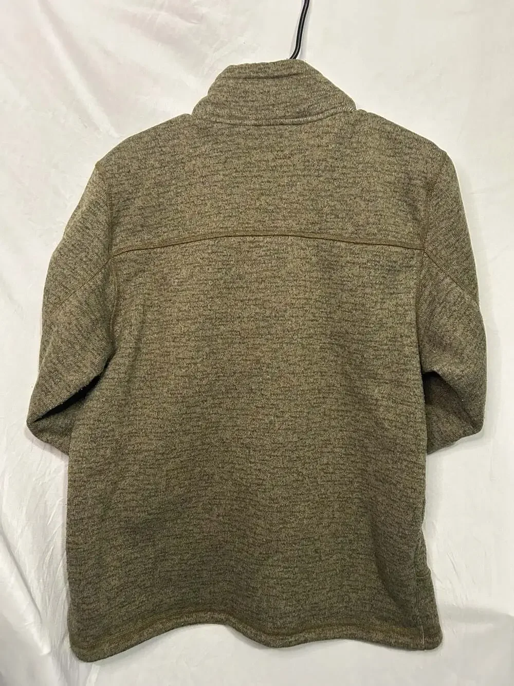 The North Face Men's Olive Green Quarter-Zip Fleece Pullover Jacket Size Large
